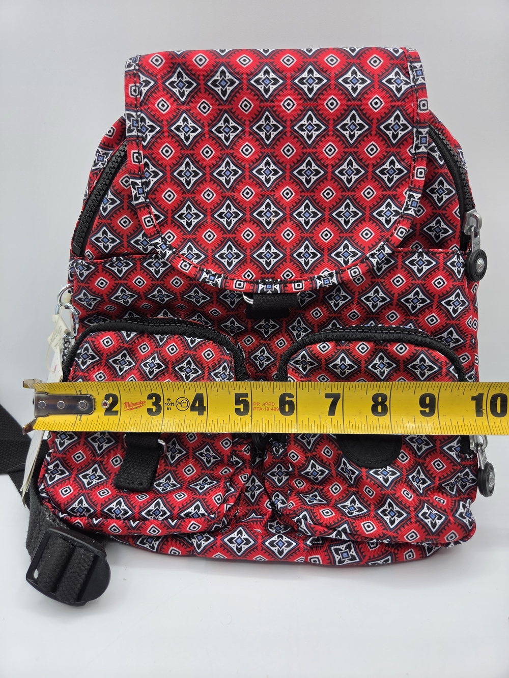 Kipling Red Geometric Print Backpack - Picture 10 of 10